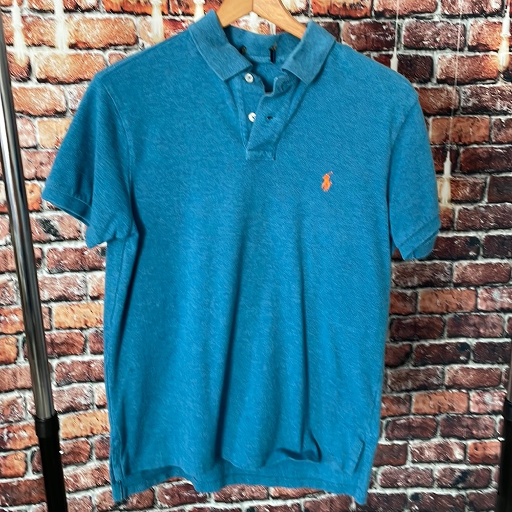 Polo Ralph Lauren Polo teal blue men’s small polo shirt orange pony embroidered